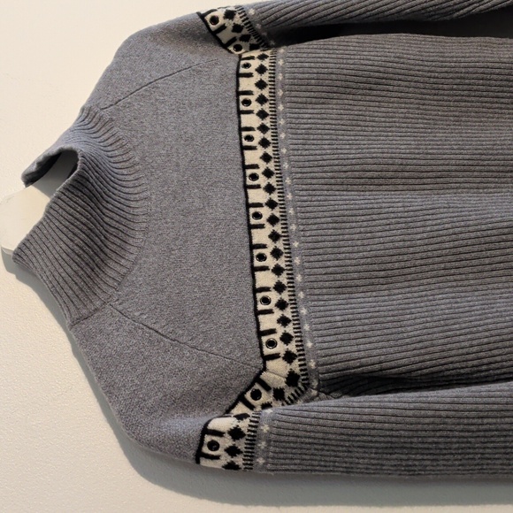 TOMAS MAIER gray ribbed knit mock neck sweater - size m/8 - Picture 2 of 6